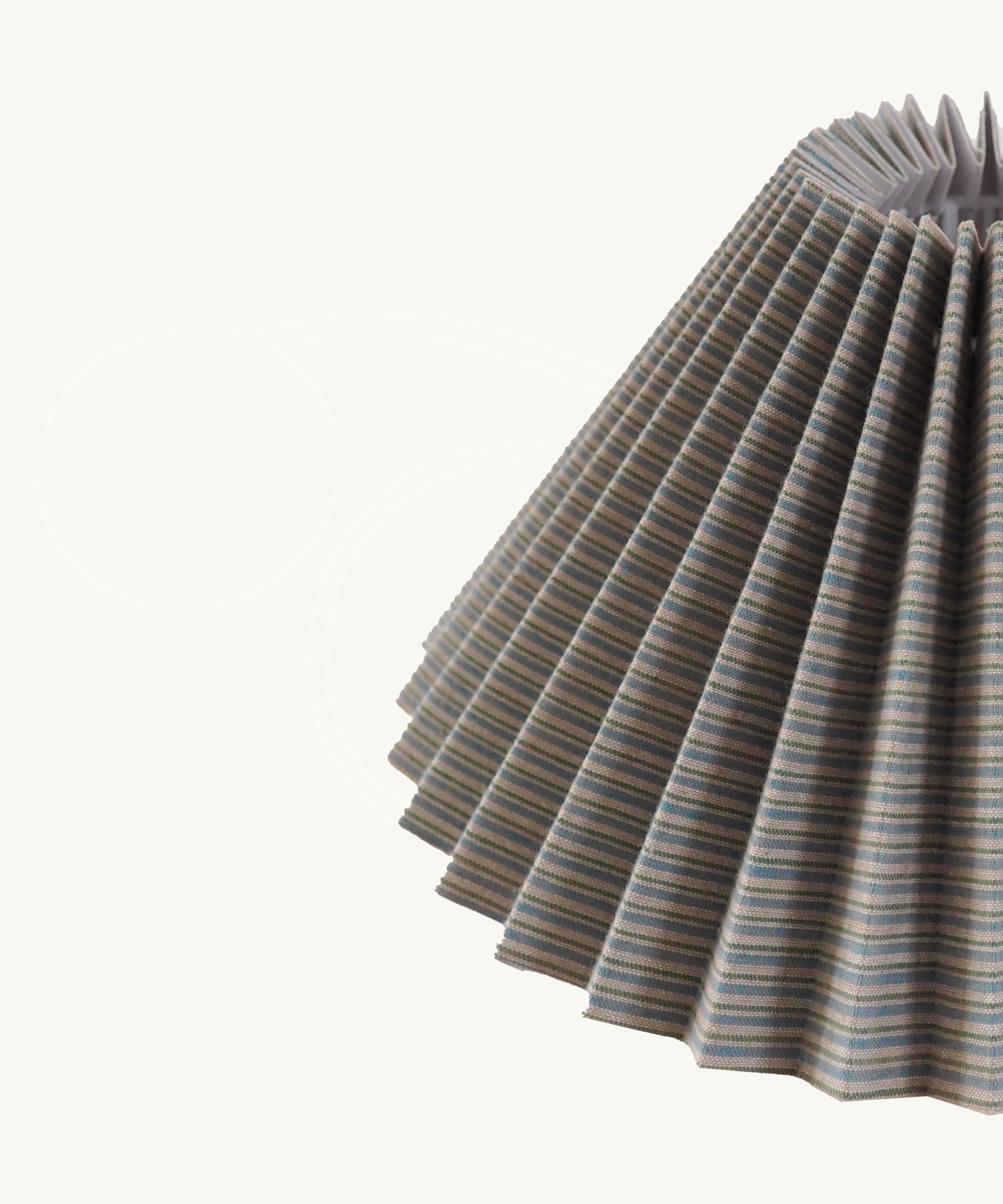 Blue Green Stripe Pleated Lampshade
