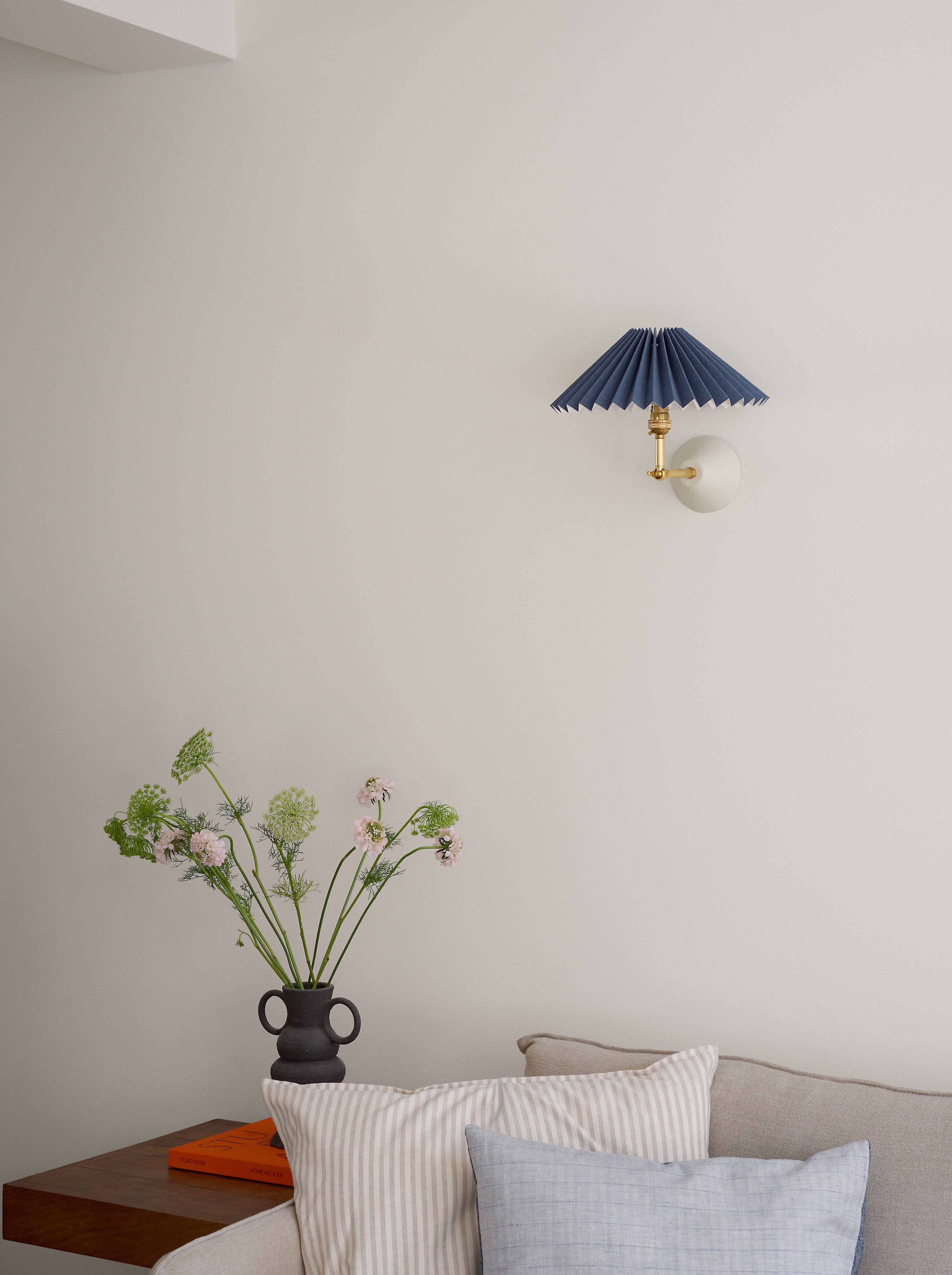 Denim Blue Pleated Lampshade