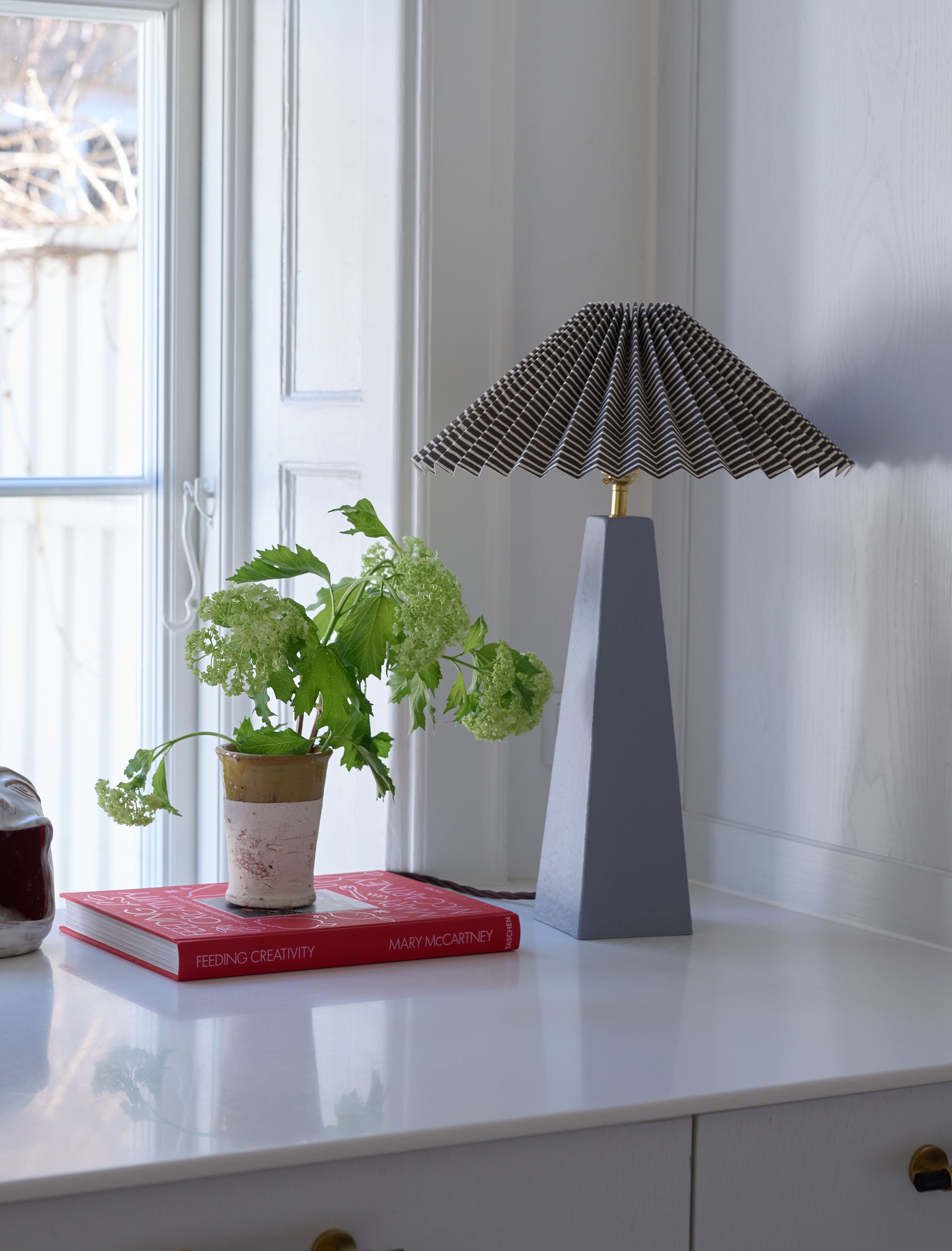 Jet Black Stripe Pleated Lampshade
