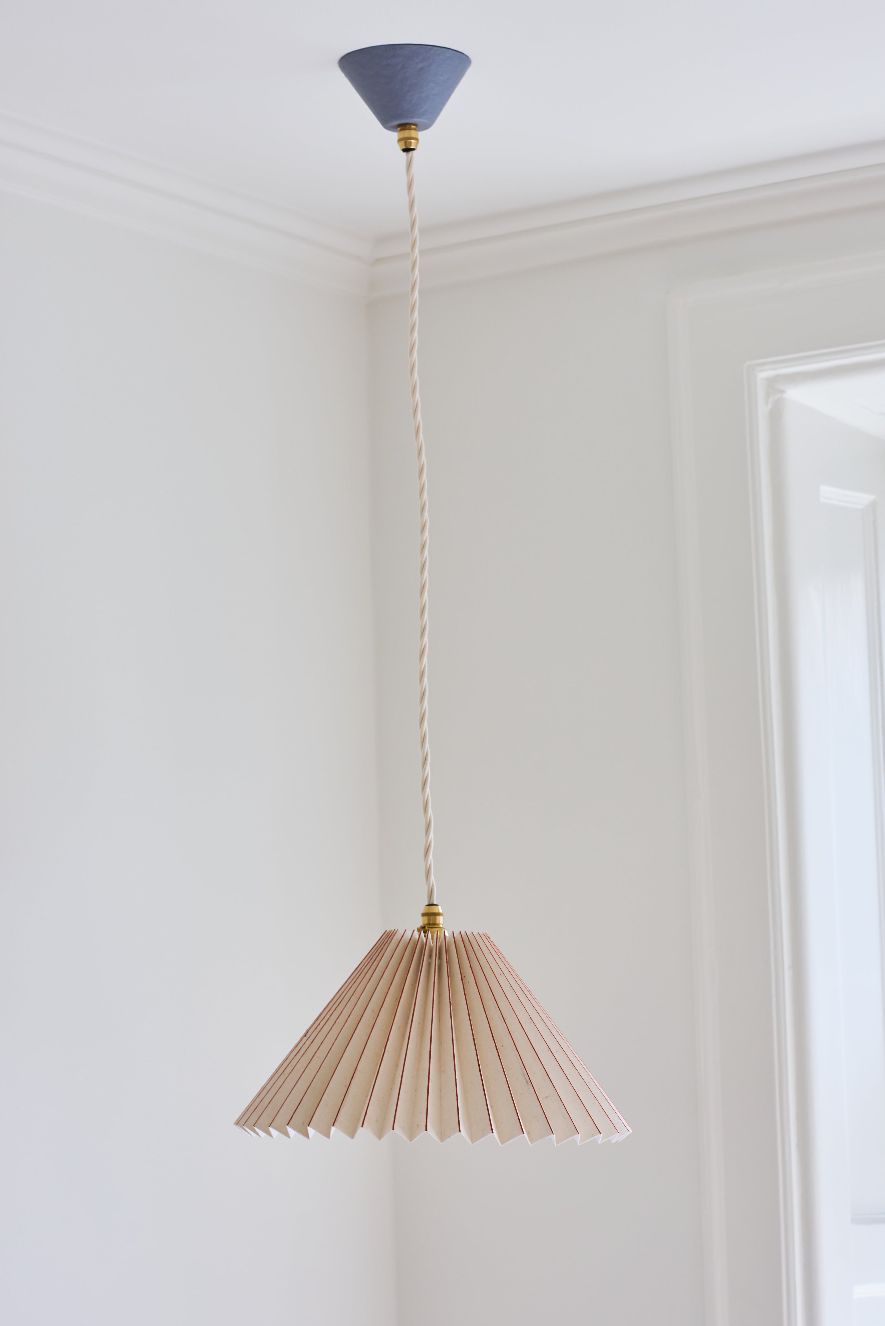 Blue Hand Painted Pleated Lampshade
