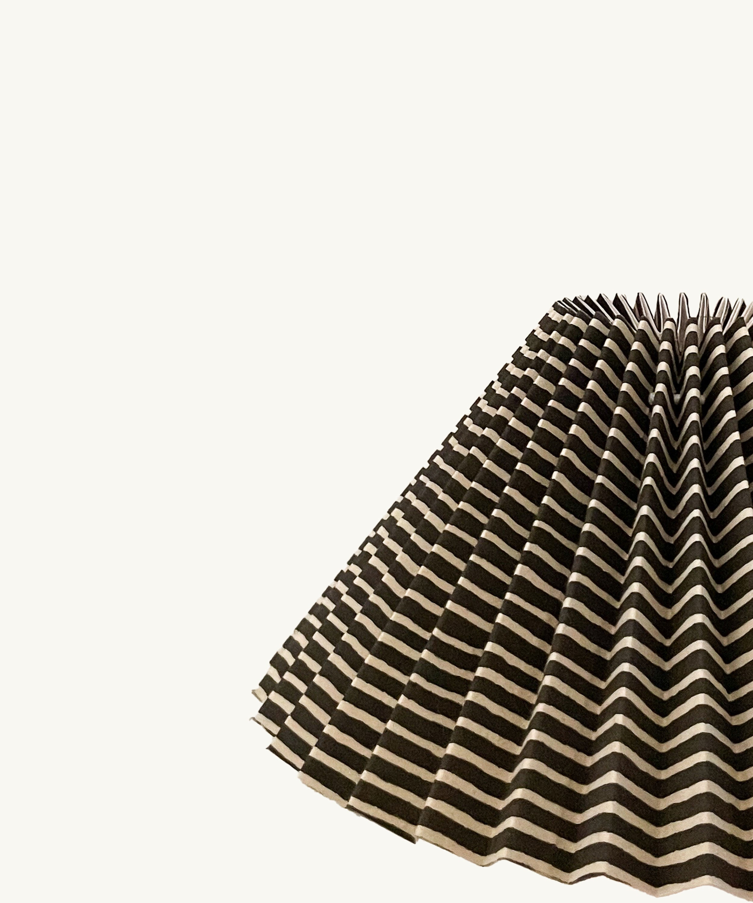Jet Black Stripe Pleated Lampshade