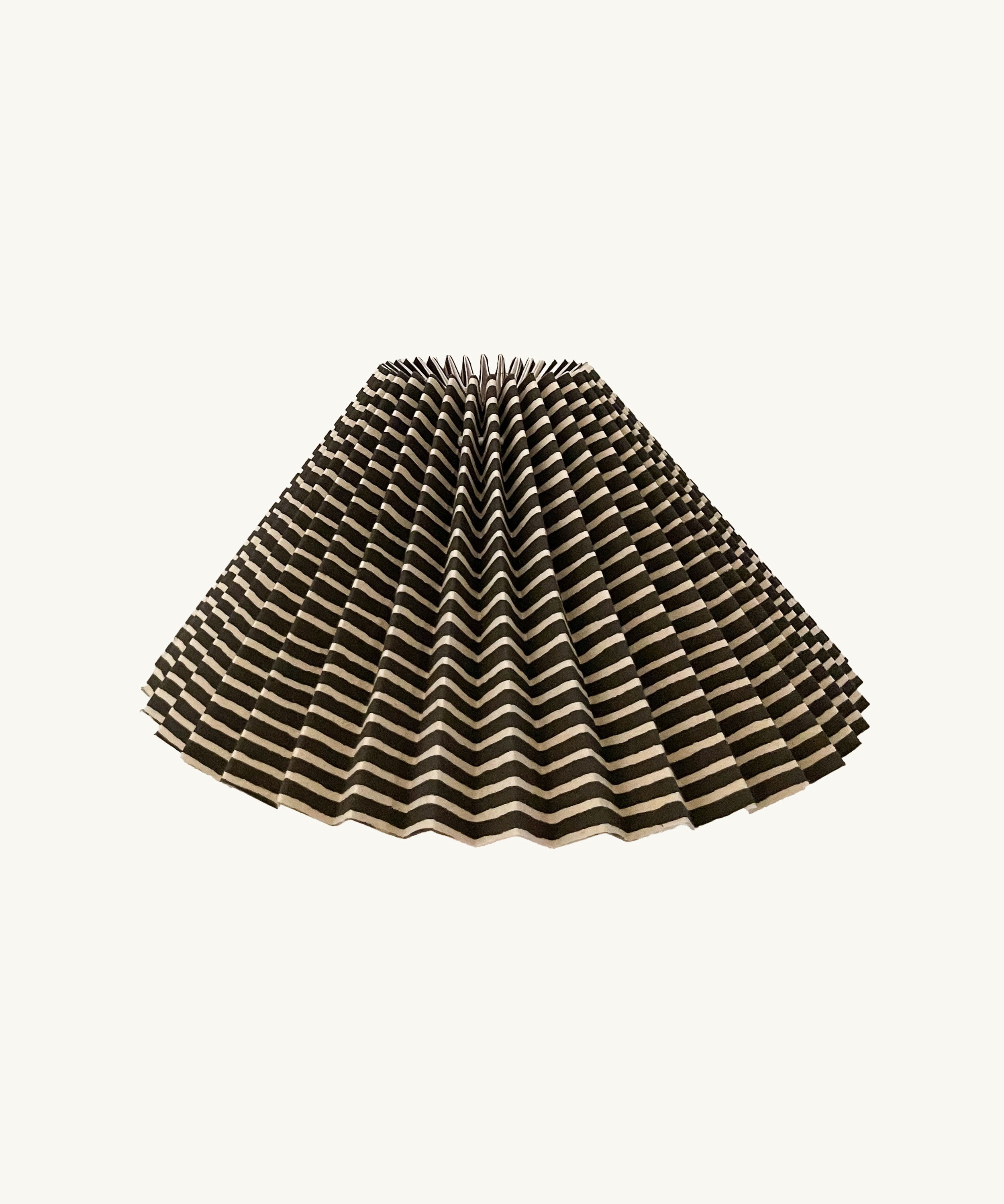 Jet Black Stripe Pleated Lampshade