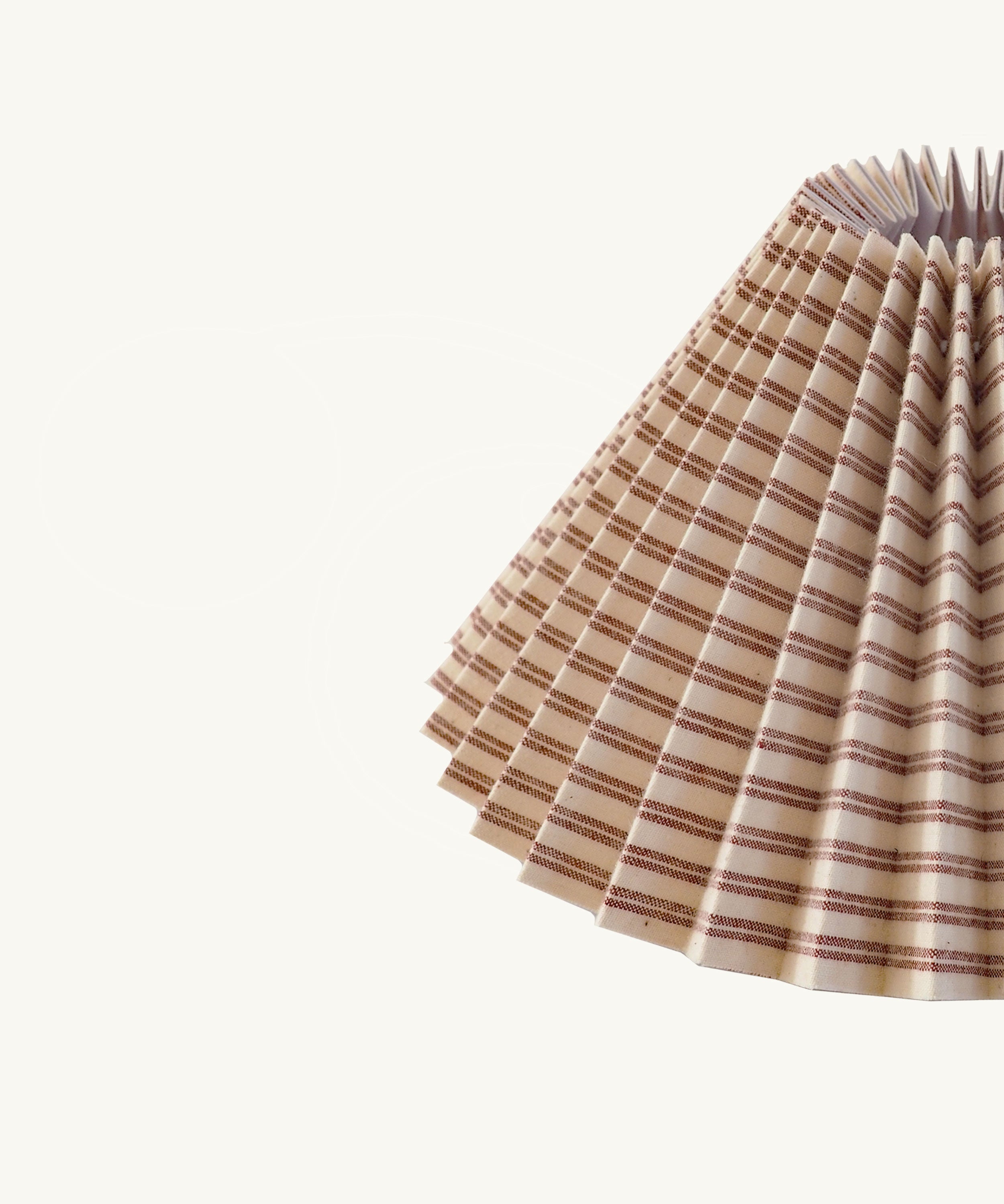 Rust Ticking Stripe Pleated Lampshade