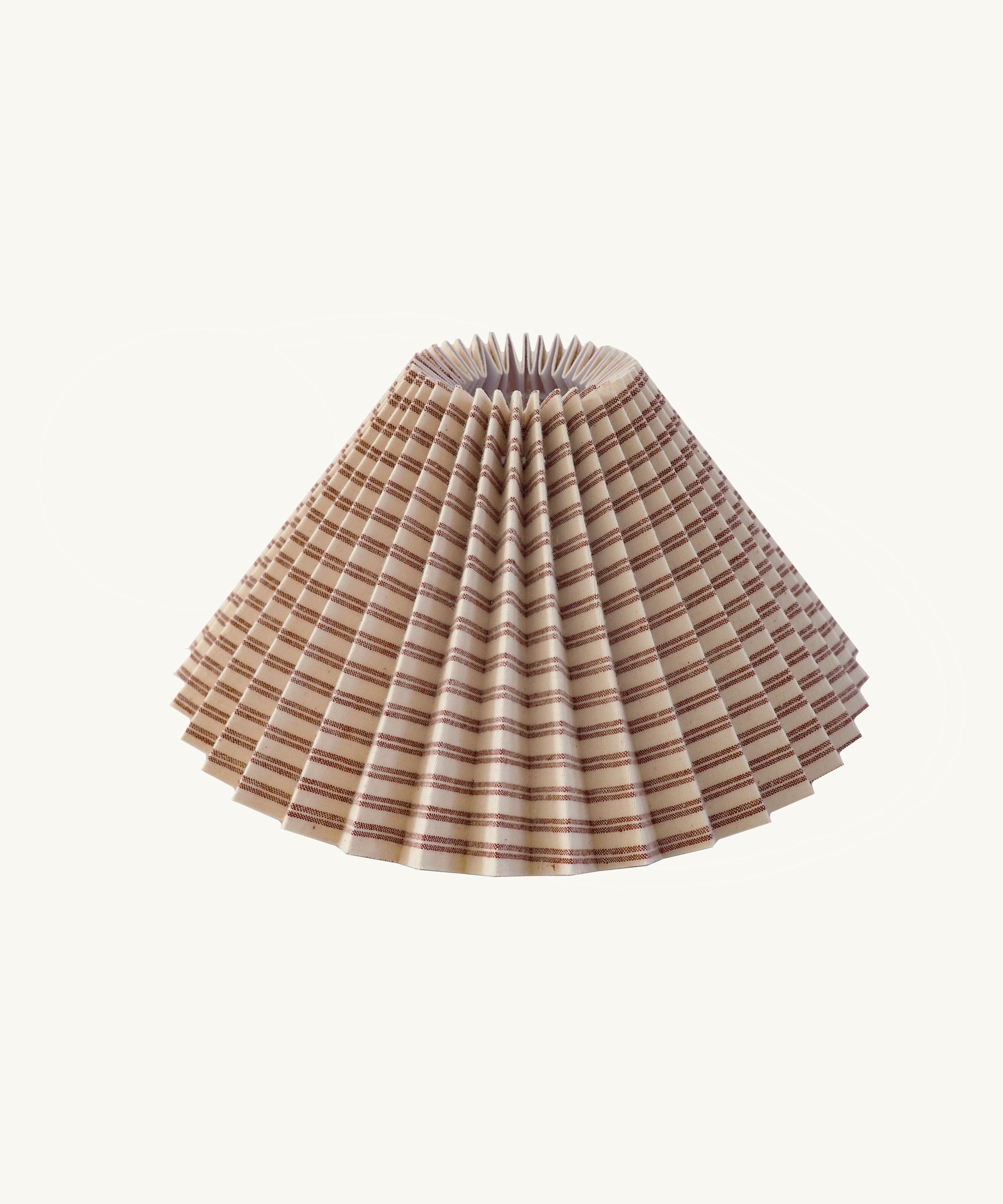 Rust Ticking Stripe Pleated Lampshade